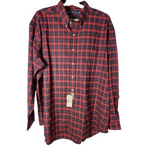RALPH LAUREN POLO BLAKE OXFORD Plaid Shirt XXL Blue Red Green Mens NWT